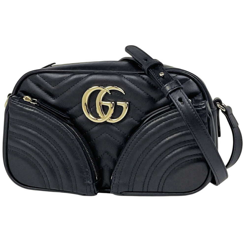 Gucci GG Marmont Shoulder Bag Leather Black